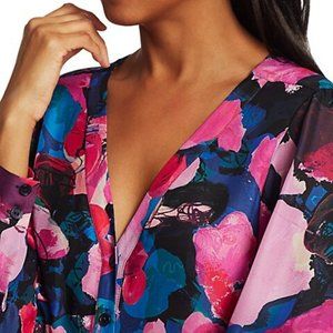 Parker Julia Abstract Floral V-Neck Blouse